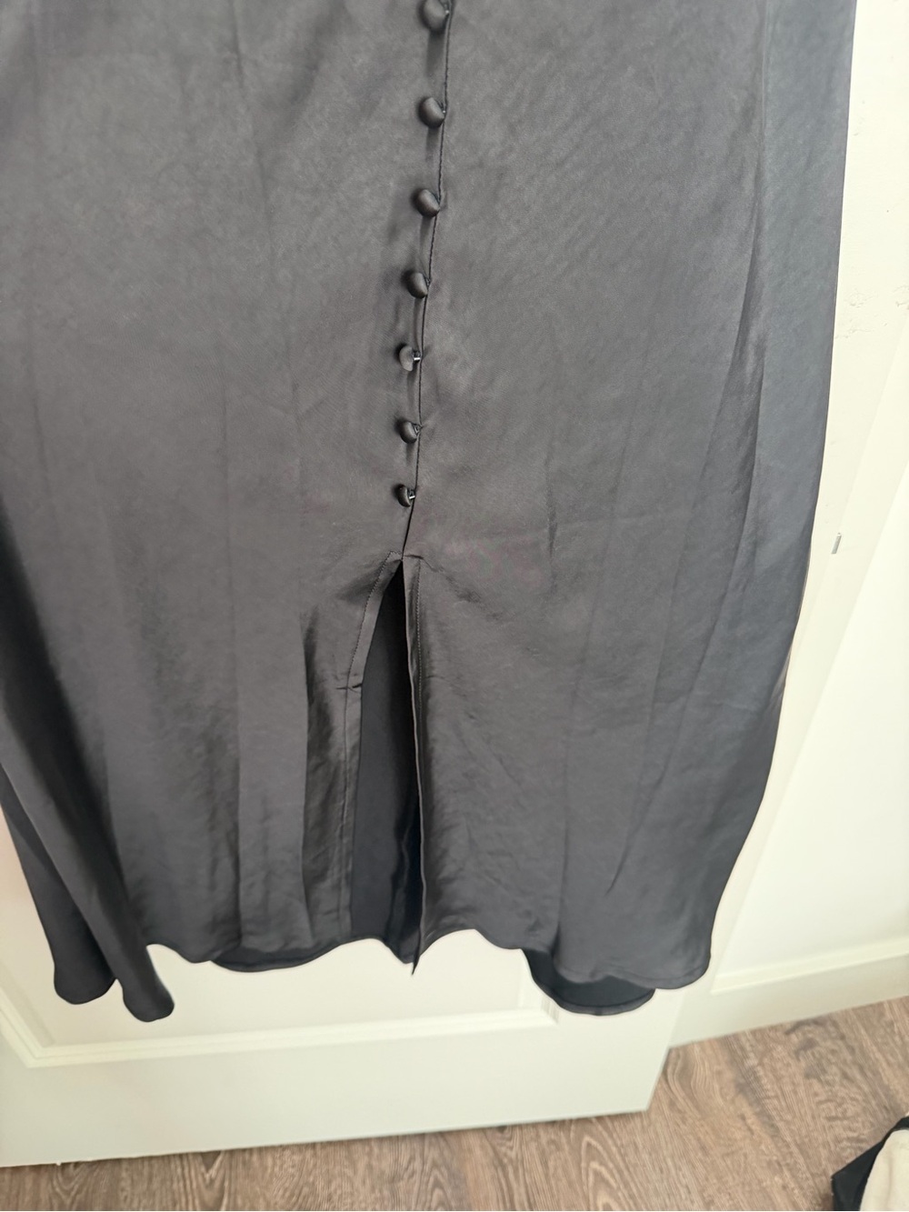 Hello Molly sleek night satin midi dress black Size Large - Picture 7 of 10